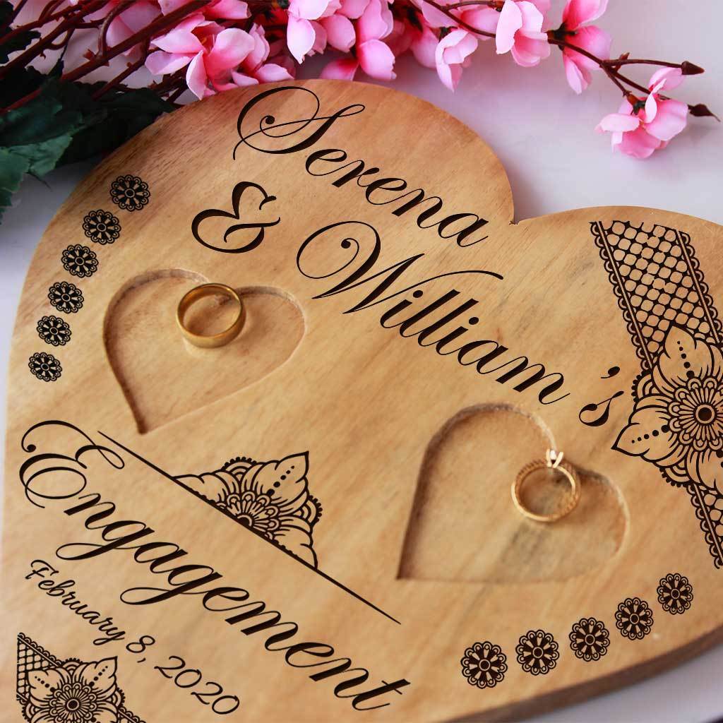 Unique Palette Beautiful Blue Engagement Wedding Ring Platter With  Customized Name & Date | Wedding Ring Platter | Marriage Decor | Engagement  Tray : Amazon.in: Home & Kitchen